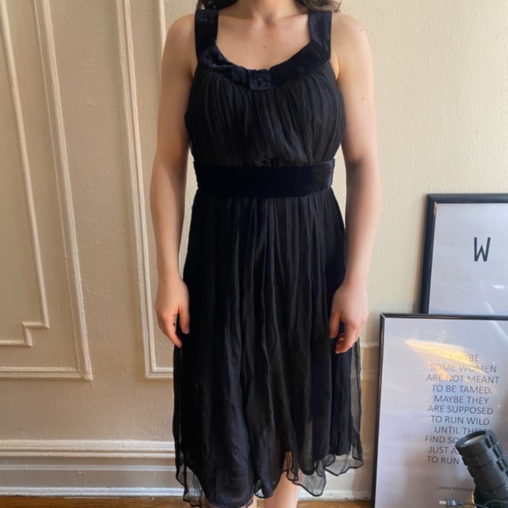 Zara Romantic Party Black Midi Dress